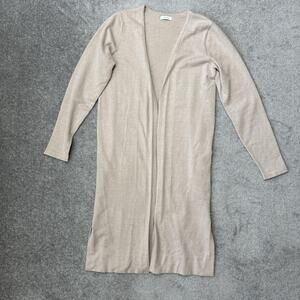 Lascana Cardigan Sweater Womens Extra Small Beige Longline Open Front